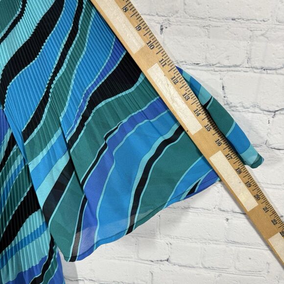 Catherines Boho Pleated Tunic Women Plus 3X Beaded Artsy Embellished Abstract - Picture 8 of 10